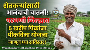 शेतकऱ्यांसाठी महत्त्वाची बातमी! परभणी जिल्ह्यात पाच खरीप पिकांना पीकविमा योजना लागू; जाणून घ्या सविस्तर माहिती